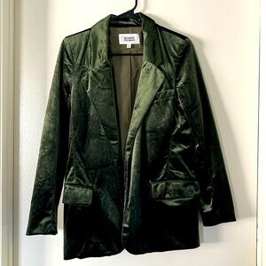 Steve Madden BB Dakota forest green velvet blazer Size S